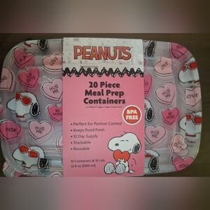 New Peanuts Heart Design Meal Prep Containers - 20 Piece Set